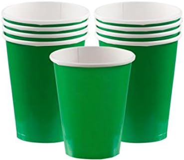 כוסות נייר מוצקות ייחודיות, 9 אונקיות, ירוק אמרלד