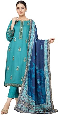Edenrobe לנשים תפורות פקיסטניות הודיות סאלוואר קמיז עם דופטה, נשים מוכנות ללבוש את קמיז שלואר