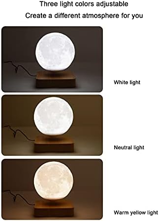 לילה אור תאורה יצירתי ריחוף מגנטי 3 הדפסת ירח מנורה שליד המיטה קישוט מושעה ירח מנורת שינה לילה אור