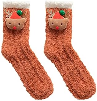 Iybuia חמוד חג המולד גרביים עבות נשים גרביים מטושטשות גרביים נעימות חמות גרביים מיקרופייבר נוחות גרבי