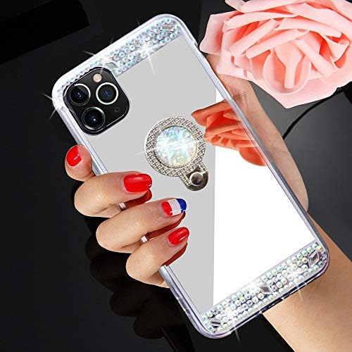 Luvi לאייפון 11 Pro Max Diamond Glitter Case Mirrorce איפור חמוד לילדות מכסה מגן לנשים עם Bling Crystal Rhinsestone