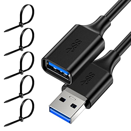 כבל הרחבה של USB Extender 1.6ft, כבל סיומת USB 3.0, USB זכר לנקבה, תואם לכונן הבזק USB, כונן