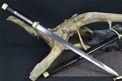 חרבות SHZBZB סינית האן ג'יאן נלחם חרב קטנה בעבודת יד חדה פלדה מקופלת להב טאנג מלא