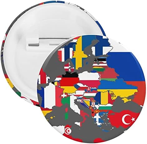 מפת דגל של אירופה וצפון אפריקה צלחת פח סיכה דש סיכה לחליפות תלבוש