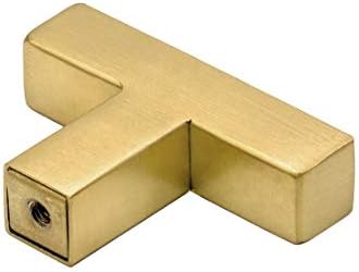 ידיות ארון זהב Homdiy - 6 ידיות מגירת מתכת של חבילות ידיות חומרה ארונות מודרניות עם כפתור T באורך של 2 אינץ 'לארונות
