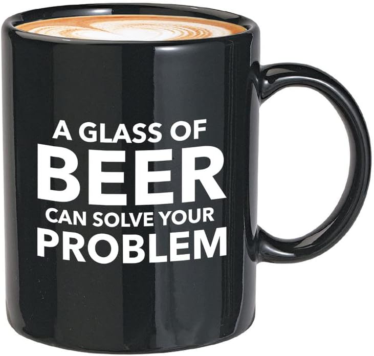 ארץ דליפה חובב בירה ספל קפה 11oz שחור - פתר את הבעיה שלך - בירה מתנה אלכוהול מתנה בירה יום בירה קרה כוסות שתייה
