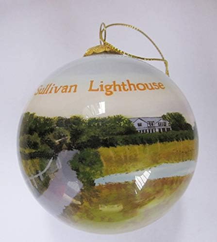 יד מצוירת זכוכית חג המולד קישוט-סאליבן איילנד מגדלור
