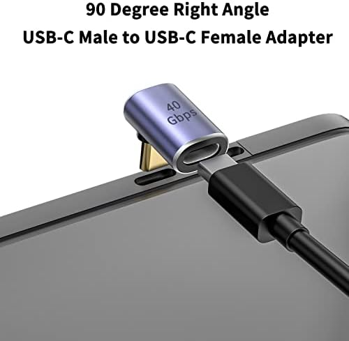 ANSBELL 90 מעלות זווית ימנית USB C זכר ל- USB C מתאם נקבה, מתאם USBC 3 חבילות, מתאם סוג C תואם