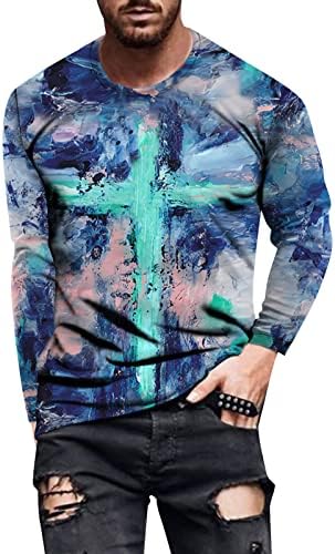 Xxbr 2022 חולצות טריקו חדשות לגברים חייל שרוול ארוך חולצות רחוב ישו ישו צולב הדפס רטרו שריר אתלטי