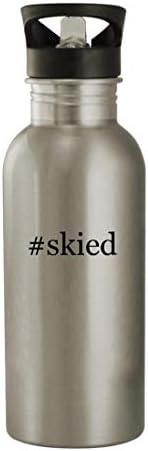 מתנות Knick Knack Skied - 20oz נירוסטה hashtag בקבוק מים חיצוני, כסף