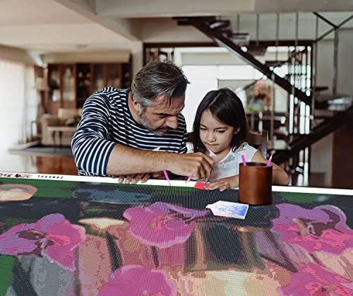 ZGMAXCL ציור יהלום DIY למבוגרים וילדים עגולים פרחי קידוח מלאים ונרות ריינסטון בגודל גדול מתנות לקישוט