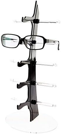 משקפי שמש ארגונית שקוף פלסטיק משקפיים מתלה מחזיק 5 זוגות משקפי תצוגת דוכן דוכן שחור
