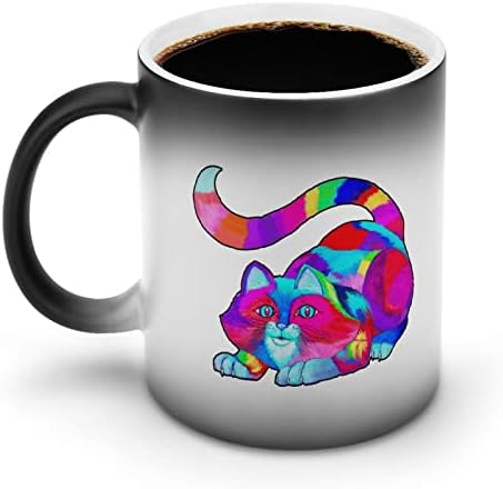 צבעוני חתול יצירתי שינוי צבע קרמיקה קפה כוס חום שינוי ספל מצחיק עבור בית משרד
