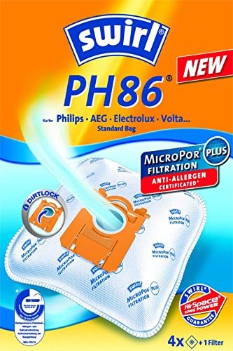 Staubbeutel-profi מערבולת ph86 pH 86 שקיות שואב ואקום חבילה של 4 עבור AEG-Electrolux System Pro