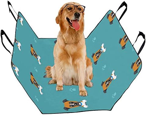 כיסוי מושב כלב מותאם אישית בוקסר בעלי החיים כלב קריקטורה חיות מחמד חמוד הדפסת כיסויי מושב לרכב לכלבים