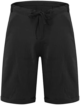 מכנסי מטען לגברים של ymosrh מכנסי כותנה פשתן מכנסיים קצרים מזדמנים מכנסיים קצרים פיג'מה מכנסיים