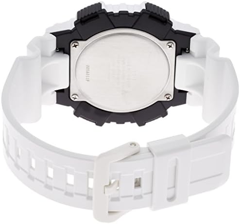 קסיו גברים אק-אס 810-7 שעון אנלוגי - תצוגה דיגיטלית קוורץ לבן, לבן / שחור