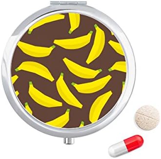 צהוב בננה פירות איור דפוס גלולת מקרה כיס רפואת אחסון תיבת מיכל מתקן