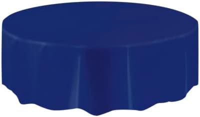 תעשיות ייחודיות כיסוי שולחן פלסטיק עגול - 84 , כחול כהה, מחשב אחד