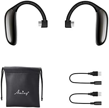 Aminy UFO+ דגם סוללת אוזניות Bluetooth באוזן אחת, UFO+ דגם סוללה שמאלית+ UFO+ סוללה ימנית של דגם+ 2 PCS כבלי טעינה+