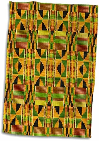 דפוס אפריקני רוז תלת מימד באדומים ירוקים n זהב יד/מגבת ספורט, 15 x 22