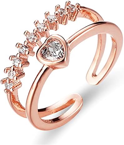 2023 טבעת מתכווננת חדשה עם אירוסין פתיחה עגול זירקונים נשים טבעות נישואין טבעות תכשיטים לאישה טבעת גל מתכווננת