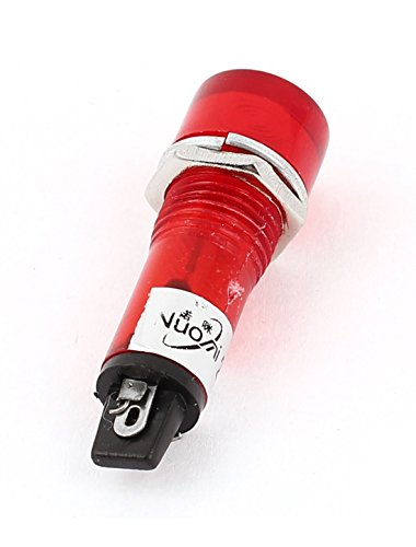 Uxcell AC 220V מעטפת פלסטיק מנורה אדומה מנורת טייס מיני מחוון