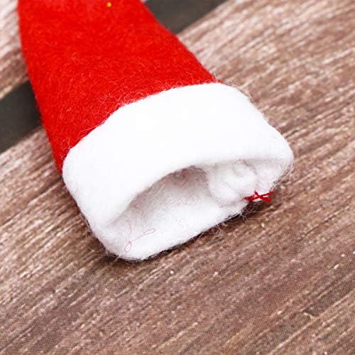 סוכריות על מקל על סוכרייה על סוכריות חג המולד מיני סנטה סגל סוכרייה על מקל כובעי כובעי ממתקים שדון כיסוי יין בקבוק
