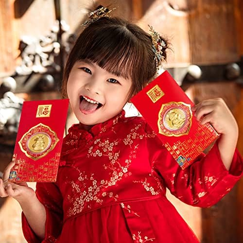 2023 סיני אדום מעטפות: 6 יחידות חדש שנה גלגל המזלות בעלי החיים שנה של ארנב כסף כיסים הונג באו מזל כסף מעטפות