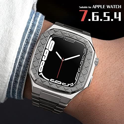 ערכת שינוי CNHKAU לוחית מתכתית עבור Apple Watch 8 7 6 5 4 42 ממ 44 ממ 45 ממ מסגרת שעון מסגרת מתכת החלפת