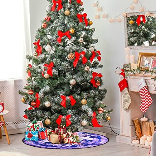 ViseSunny עץ חג המולד מחצלת חתול ופיצה סגולה עץ עץ מחצלת מגן רצפה מגן עץ סופג עמד