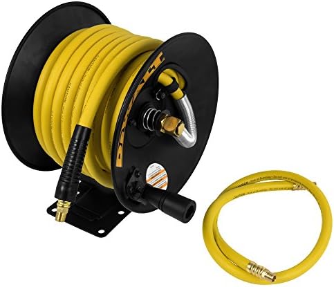 Dewalt dxcm024-0348 3/8 x 50 'סליל צינור ידני עם צינור גומי, צהוב