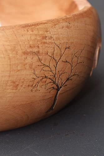 דרך עץ עץ חוט קערה הסרוגה ווים & חורים, סריגה אביזרים עשה זאת בעצמך יד מלאכה חוט אחסון קערות עבור כדורי