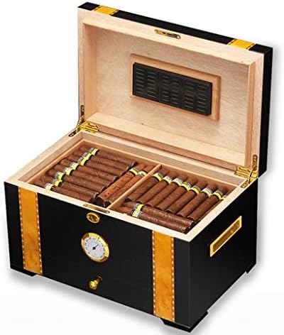 שיפט ארז עץ סיגר הומידור נייד נסיעות גדול אחסון סיגר תיבת בית טבק אביזרי עם אדים מדדי לחות