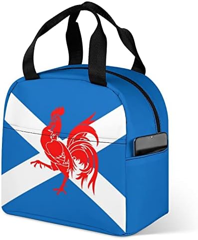 אדום זין סקוטלנד דגל הצהריים תיק לשימוש חוזר מבודד תיבה קרירה נייד עמיד למים תיק עבור נסיעות משרד עבודת פיקניק