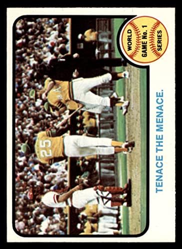 1973 Topps 203 1972 סדרת העולם - משחק מספר 1 - Tenace The Menace Gene Tenace/George Hendrick/Johnny