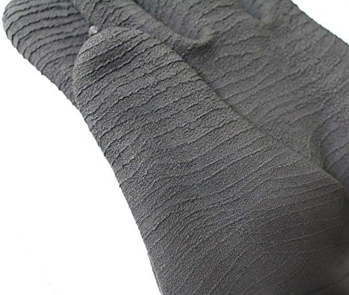 כפפות גומי טבעיות שחורות בגודל 24 אינץ 'עם גימור קמטים ושרוול מגולגל-אקסטרה לארג': 9924