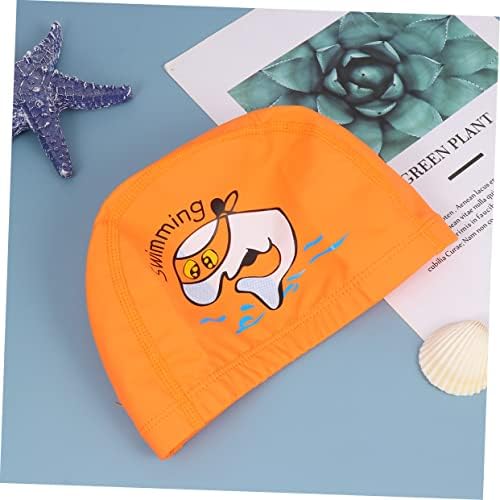 Inoomp 2 PCS כובעי שחייה לנשים כובעי מקלחת לילדים אופי אוזניים לילדים מגן אמבטיה לפעוטות סיליקון