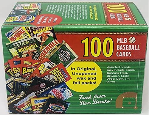 Superior Sports Investments LLC 100 כרטיסי בייסבול MLB בבייסבול מקורי בשעווה ולא נפתחת חבילות סילם קופסת