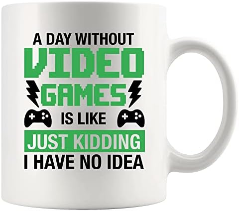 פנוולה יום ללא משחקי וידאו הוא כמו גיימר קפה ספל משחק מאהב נגן קרמיקה כוס חידוש כלי שתייה 11 עוז לבן