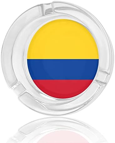 דגל קולומביה דגל כוסות מאפרות לסיגריות זבל אטום רוח יכול להדפיס מגשי אפר מפוארים לשימוש במלון