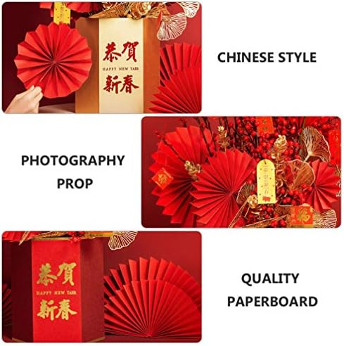 סוימיס 6 יחידים מעריצים מתקפלים סיניים מלאכה בעבודת יד מאוורר נייר שנה מאוורר נייר גרלנד מאוורר נייר דקורטיבי