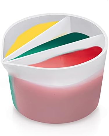 Evneed כוס מפוצלת לשפיכת צבע, אקריליק שופכים כוסות מפוצלות כוס סיליקון לשימוש חוזר עם 3 מחלקים