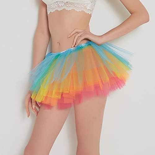 חצאית מסיבת פסטיבל נשים חצאית נפוחה טוטו חצאית קצרה חמש חצאית שכבה חצאית עוגת ביצועים טוטו מיני
