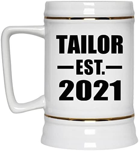 Designsife Partor Criment Est. 2021, 22oz Beer Stein Ceramic Tallard ספל עם ידית למקפיא, מתנות ליום