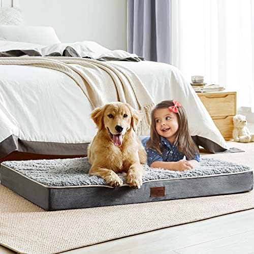 מיטות כלבים ביתיות מערביות לכלבים גדולים, ארגז ביצה אורתופדית מיטת כלבים עם כיסוי אטום למים נשלף, מזרן כלבים למיטת