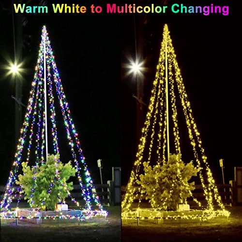 גירוש 500 אורות עץ חג המולד פיות מיתרים פיית אור 164ft חוט נחושת ירוק לבן לבן ורב -צבעי ניתן לעמעום
