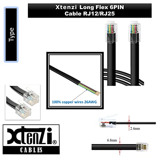 Xtenzi 6pin כבל Flex כבל XTFC אביזר חוט XT91614 למגבר כפתור בס מרחוק תואם למגבר MTX XEBC XTL-EBC