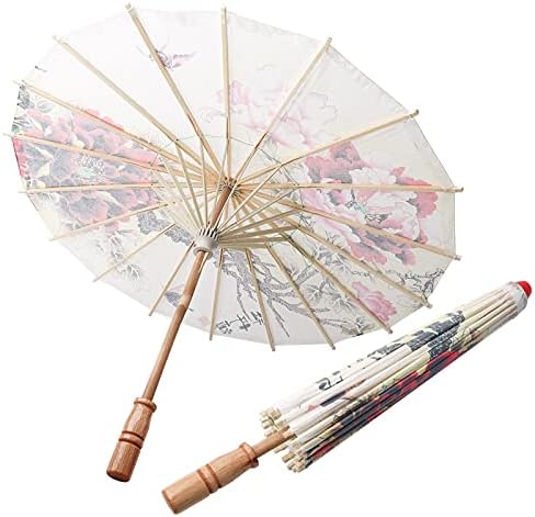 מטריית נייר משומנת מצוירת ביד מצוירת, דקור אמנות שישי וינטג