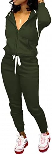 קלוקור מסלול חליפות לנשים סט-מזדמן 2 חתיכה תלבושות טרנינג כיס נים ארוך שרוול עם טלאי מכנסיים סט